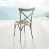 Grey Cross Back Dining Chair Comfortable & Stylish Oak Wooden Home Cafe Office