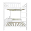 Triple Bunk Bed 4ft6 Double Kids Pine Wooden Bed Frame in White w/ 70x140 cm Bed