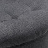 Linen Folding Ottoman Storage Box Wooden Legs Pouffe Footstool Coffee Tea Table