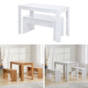 Set of Dining Table with 2 Benches Modern Compact Dinette Cafeteria Desk Chairs