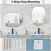 Aluminum Framed Wall Mounted Mirror Bathroom Rounded Vanity Mirror