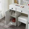White Dressing VanityTable Wood Makeup Desk with LED Mirror 3 Drawers Stool UK