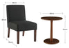 Dining Chairs & Table Set Linen Blend Bistro Seating Coffee Side Table | 3 Pcs