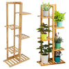 5 Tiers Bamboo Flower Pot Plant Stand Ladder Shelf Display Rack Indoor Outdoor