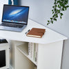 Black/ White Corner Computer Desk PC Laptop Table Book Shelves Home Study Office