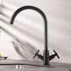 Stainless Steel Kitchen Sink Faucet Mixer Tap Spout Dual Lever Pipe Kits