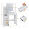 Vanity Table Set LED Mirror Makeup Desk with Storage Dressing Dresser Bedroom