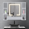 White Bathroom Cabinet Wall Mounted Mirrored LED Door Storage Cupboard w/ Shelf
