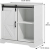 Sliding Barn Door Sideboard Storage Cabinet Coffee Bar TV Stand Farmhouse Style