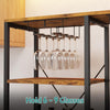 Smilesun 16 Bottles Wine Rack w/ Folding Table & Glass Holders 6-Tier Shelves