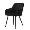 2 Pcs Dining Chairs Velvet Upholstered Seat Armchairs Kitchen Chairs Metal Legs