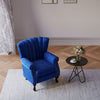 Upholstered Velvet Armchair Oyster Wing Back Chair Single Sofa Lounge Fireside