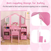 Princess Dressing Table Kids Vanity Desk & Chair Set-Pink
