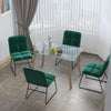 Rectangular Dinner Table Kitchen Dining Room Table Glass Top + Wood Effect Legs
