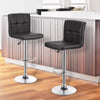 2x Faux Leather Chrome Breakfast Back Bar Stool Swivel Kitchen & Gas