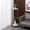 90cm Plant Stand Plant Holder Tall Side End Table 2-Tier with Golden Metal Frame