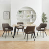 Set of 2 Faux Leather Dining Chairs Diamond Seat with Hole Design Modern Chair