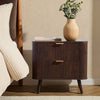 Dusk Hattie Walnut & Gold Effect 2 Drawer Bedside Table RRP £399