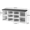 Shoe Bench 10-Cube Storage Bench Cabinet Cube Organizer Rack Cabinet w/Shelves