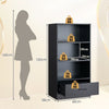 4 -tier Wooden Bookcase Storage Rack Open Display Shelf w/ 1 Drawer Black