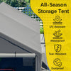 Storage Tent 10X10FT Garden Waterproof Anti-UV Bike Shed Steel Frame Zipper Door