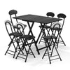 Bistro Outdoor Camping Folding Dining Table Chair Set 6 Person Cafe Rectangle