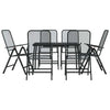7 Piece Garden Dining Set Anthracite Metal Mesh Z4Y7