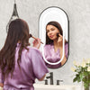 LED Bathroom Mirror Cabinet Oval with 3 Colour Dimmable Lights Memory Function