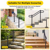 1120MM Iron Handrail Adjustable Metal Stairs Handrail Fits 0-4 Steps Garden