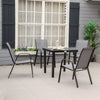 Set of 4 Garden Dining Chair Set Outdoor w/ High Back Armrest Grey