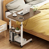 Mobile C Shaped End Table Snack Side Table Slide Under Couch Sofa Bed End Desk