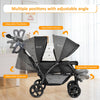 Double Seat Baby Stroller Folding Infant Pushchair with Adjustable Handlebar
