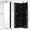 Lockable LED Mirror Jewelry Armoire Wall Mounted/Over Door Jewelry Organizer