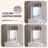 Small Dressing Table with Foldable Side Panel LED Light Mirror Shelves Vanity