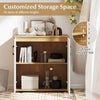 Freestanding Shoe Storage Cabinet with 2 Anti-tipping Kits-Natural