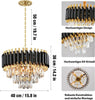 5-Lights Modern Crystal Chandelier Black Metal Ceiling Light for Dining Room