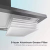 New 90cm Stainless Steel Hood Fan Chimney Cooker Hood Kitchen Extractor Fans LED