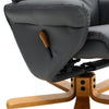 PU Leather Swivel Recliner Armchair with Footstool and Adjustable Backrest Grey