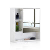 White Mirrored Wall Mounted Bathroom Cabinet Storage Cupboard Adjustable Shelf