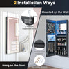 Hanging Jewelry Cabinet Wall Door Mounted Jewelry Cabinet w/Mirror-Black
