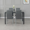 Set of 4/6 Diamond Dining Chairs Metal Legs High Back Seat Dining Room Furniture