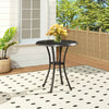 Outdoor Dining Garden Table Vintage Flower Carving Tabletop Patio Bistro Tables