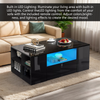 LED Coffee Table Wooden 2 Drawer Storage High Gloss Modern Living Room Furniture