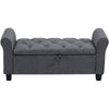 Deep Buttons Ottoman Storage Chest Linen Stool Bench Seat Home Bed End Furniture