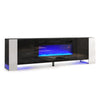 70inch TV Stand Cabinet & 36" Electric Fireplace 12 LED Lights Furniture Storage
