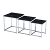 Nest Of 3 Nested Nesting Tables Side End Coffee Table Glass/Wood for Living Room