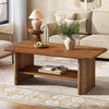 Solid Wood Coffee Table for Living Room, 47.24" Rectangle Center Table for Home