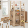 Folding Display Stand Boho Wooden Space Separator-Natural