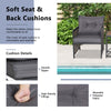 3 Piece Rattan Conversation Set Patio Wicker Chairs and Coffee Table Set