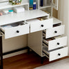 Dressing Table Set with 3 Colours LED Lights Mirror Vanity Makeup Desk 5 Drawer